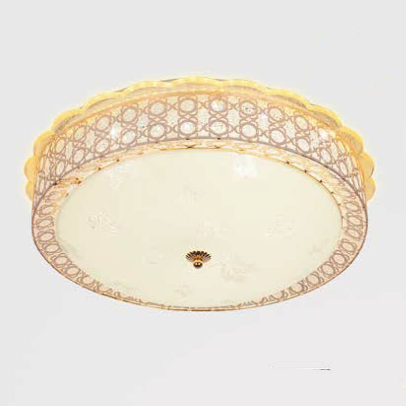 Đèn ốp trần MOX10 hợp kim mạ vàng, thủy tinh, Ø50cm