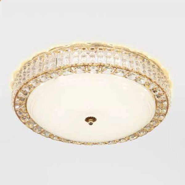 Đèn ốp trần MOX11 hợp kim mạ vàng, thủy tinh, Ø50cm