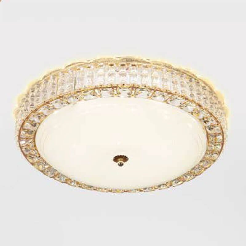 Đèn ốp trần MOX11 hợp kim mạ vàng, thủy tinh, Ø50cm