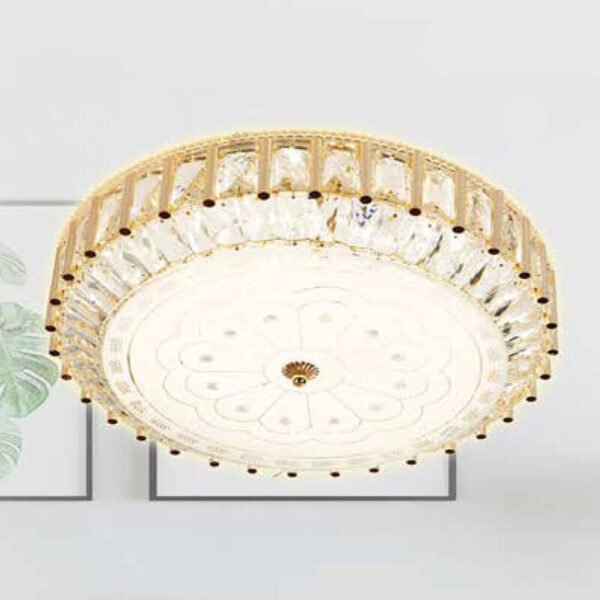 Đèn ốp trần MOX12 hợp kim mạ vàng, thủy tinh, Ø50cm