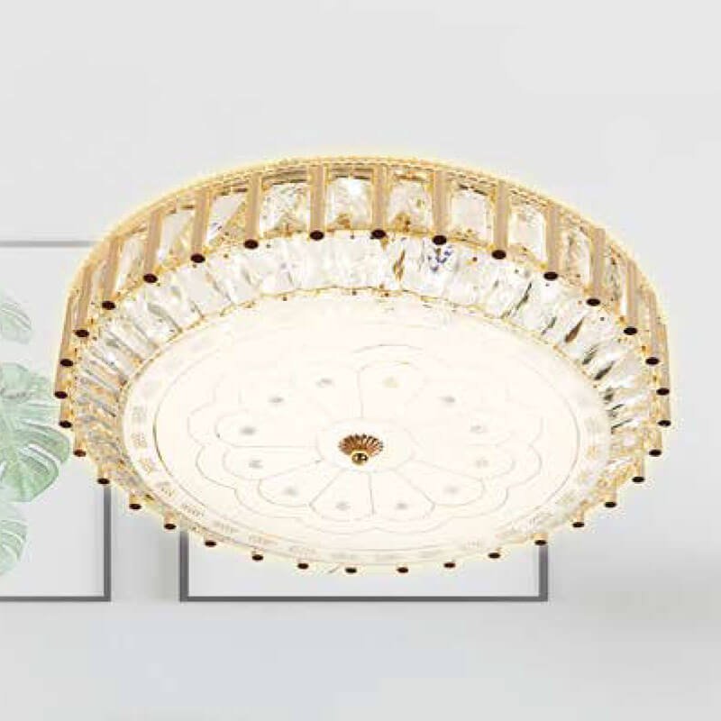 Đèn ốp trần MOX12 hợp kim mạ vàng, thủy tinh, Ø50cm