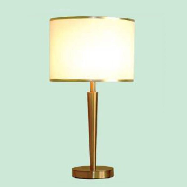 Đèn bàn NR27 hợp kim mạ vàng, chao vải, Ø30cm x cao 51cm