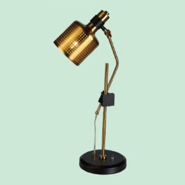 Đèn bàn NR30 hợp kim mạ vàng, sơn đen, Ø33cm x cao 56cm