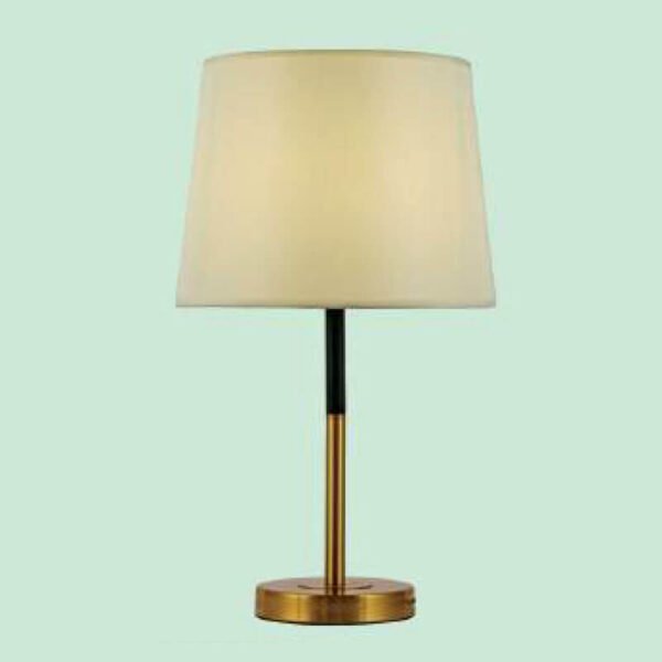 Đèn bàn NR31 hợp kim mạ vàng, sơn đen, chao vải, Ø30cm x cao 52cm