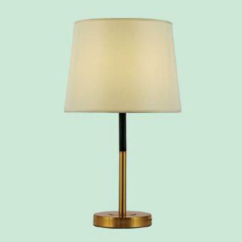 Đèn bàn NR31 hợp kim mạ vàng, sơn đen, chao vải, Ø30cm x cao 52cm