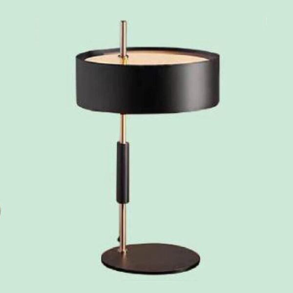 Đèn bàn NR37 hợp kim mạ vàng, sơn đen, dài 25cm x cao 48cm