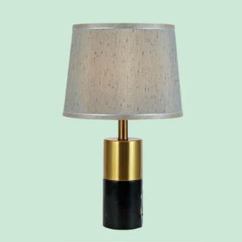 Đèn bàn NR38 hợp kim mạ vàng, sơn đen, chao vải, Ø30cm x cao 52cm