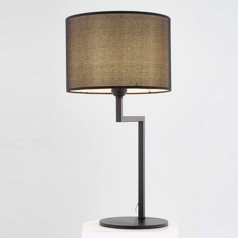 Đèn bàn NV114 hợp kim sơn đen, chao vải đen, Ø30cm x cao 60cm