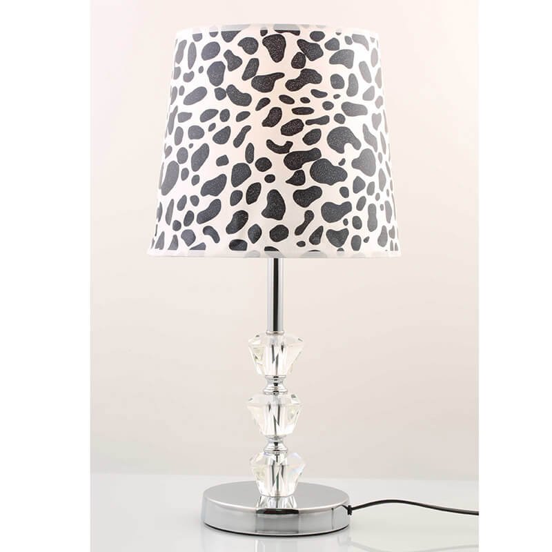 Đèn ngủ để bàn hợp kim pha lê K9 chụp vải NV36 Ø25cm x cao 48cm