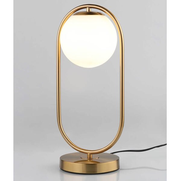 Đèn ngủ đầu giường thân xi đồng chụp thủy tinh trắng mờ NV40 Ø15cm x cao 45cm