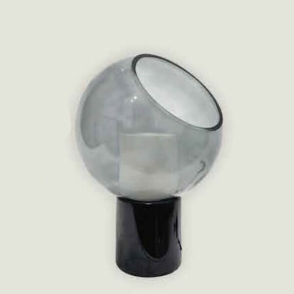 Đèn bàn hợp kim sơn đen thủy tinh xám NX104 Ø25cm x cao 40cm