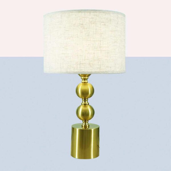 Đèn ngủ để bàn hợp kim xi mạ vàng chụp vải NX49 Ø25cm x cao 45cm