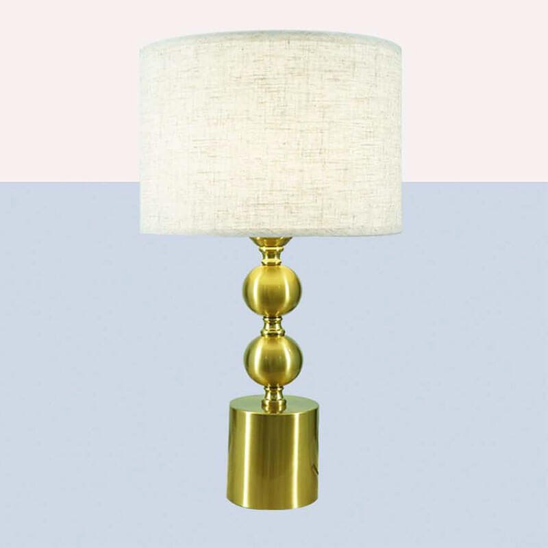 Đèn ngủ để bàn hợp kim xi mạ vàng chụp vải NX49 Ø25cm x cao 45cm