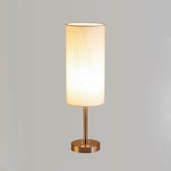 Đèn bàn hợp kim mạ vàng chụp vải trắng NX59 Ø15cm x cao 55cm