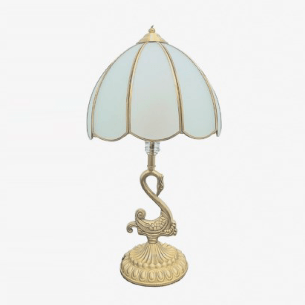 Đèn bàn đồng nguyên chất kết hợp thủy tinh NX85 Ø31,5cm x cao 61,5cm