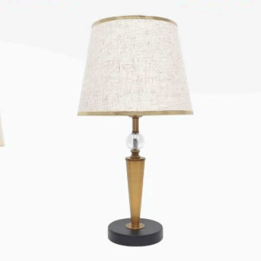 Đèn bàn hợp kim mạ vàng pha lê chụp vải NX87 Ø30cm x cao 57,5cm