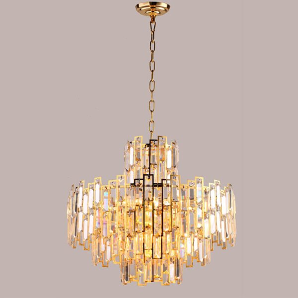 Đèn thả phòng khách pha lê đen PLK04 Ø60cm x cao 65cm