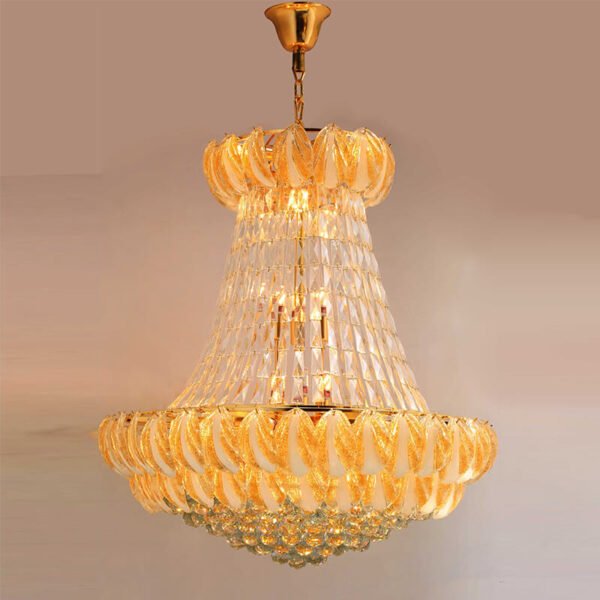 Đèn thả phòng khách pha lê đen PLK05 Ø80cm x cao 100cm