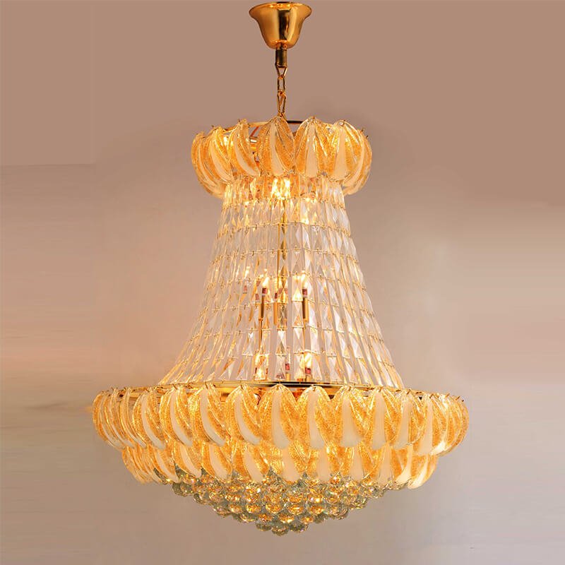 Đèn thả phòng khách pha lê đen PLK05 Ø80cm x cao 100cm