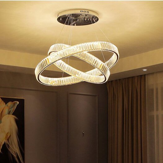 Đèn thả vòng tròn pha lê PLK07 Ø60cm + Ø40cm