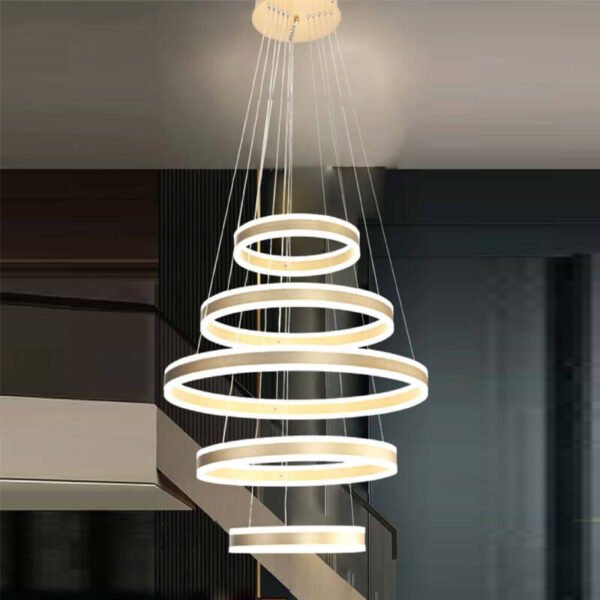 Đèn thả trần vòng tròn TRN24 Ø80cm, cao 4m