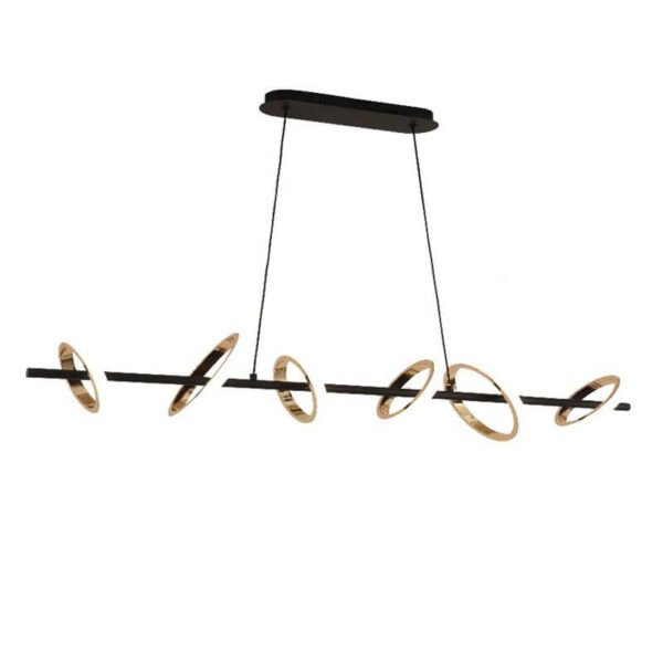 Đèn thả bàn ăn TRN48 dài 1m x rộng 20cm sơn đen mạ vàng