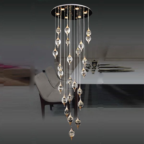 Đèn thả thông tầng TTR03 Ø60cm x cao 3m, LED 3000K