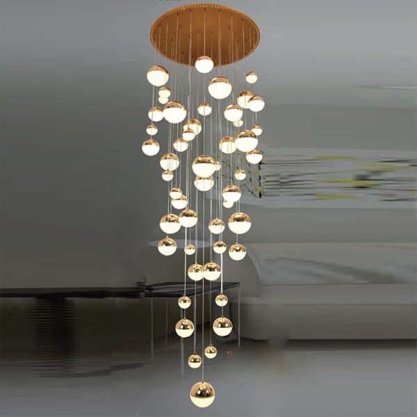 Đèn thả thông tầng TTR06 Ø85cm x cao 3,6m, LED 3 chế độ sáng