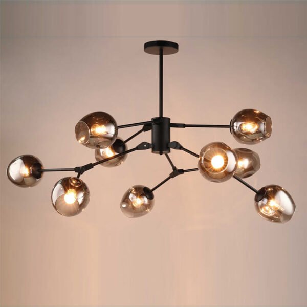 Đèn thả phòng khách bóng thủy tinh màu khói dài 90cm TVN245