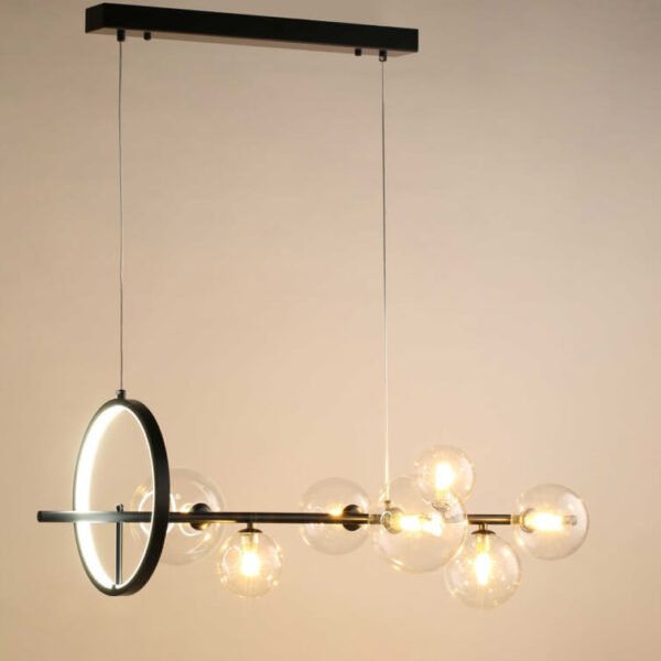 Đèn thả bàn ăn hợp kim mạ bóng thủy tinh dài 100cm TVN249