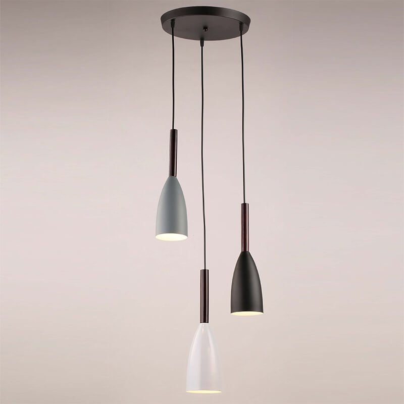 Đèn thả bàn ăn 3 bóng hợp kim sơn Ø10cm cao 35cm TVN291