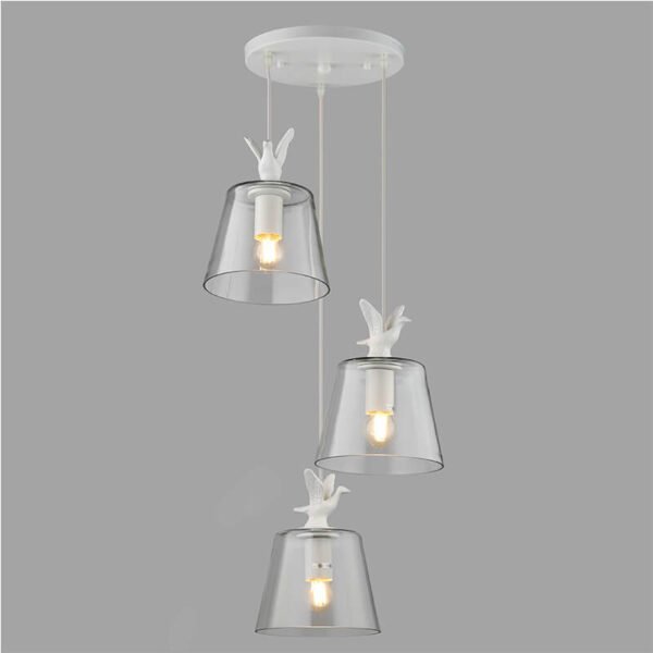 Đèn thả bàn ăn thủy tinh và sứ dài 30cm cao 150cm TVN308