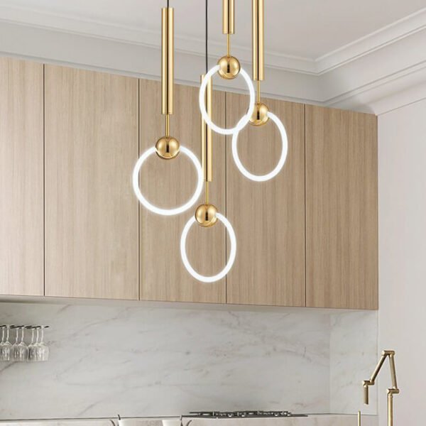 Đèn thả phòng ngủ hợp kim mạ đồng ánh sáng LED trắng ấm TVN334