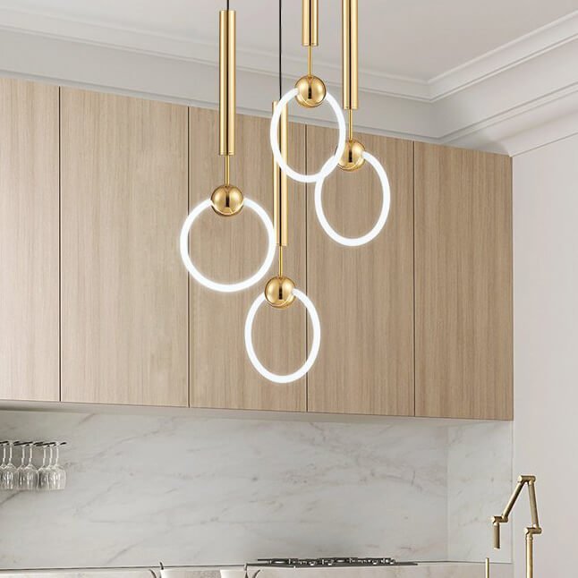 Đèn thả phòng ngủ hợp kim mạ đồng ánh sáng LED trắng ấm TVN334