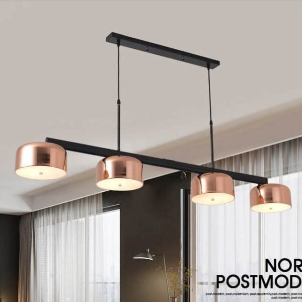 Đèn thả bàn ăn chao xoay 180 độ mạ vàng hồng dài 140cm TVN371