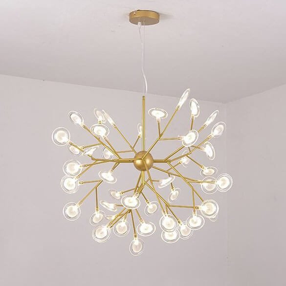 Đèn thả bàn ăn Hera 36 bóng TVN400 hợp kim mạ vàng Ø75cm