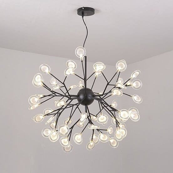 Đèn thả bàn ăn Hera 36 bóng TVN401 hợp kim sơn đen Ø75cm