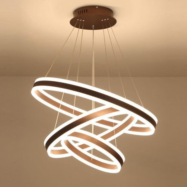 Đèn thả vòng tròn LED 3 vòng TVN402 sơn đen Ø80/60/40cm
