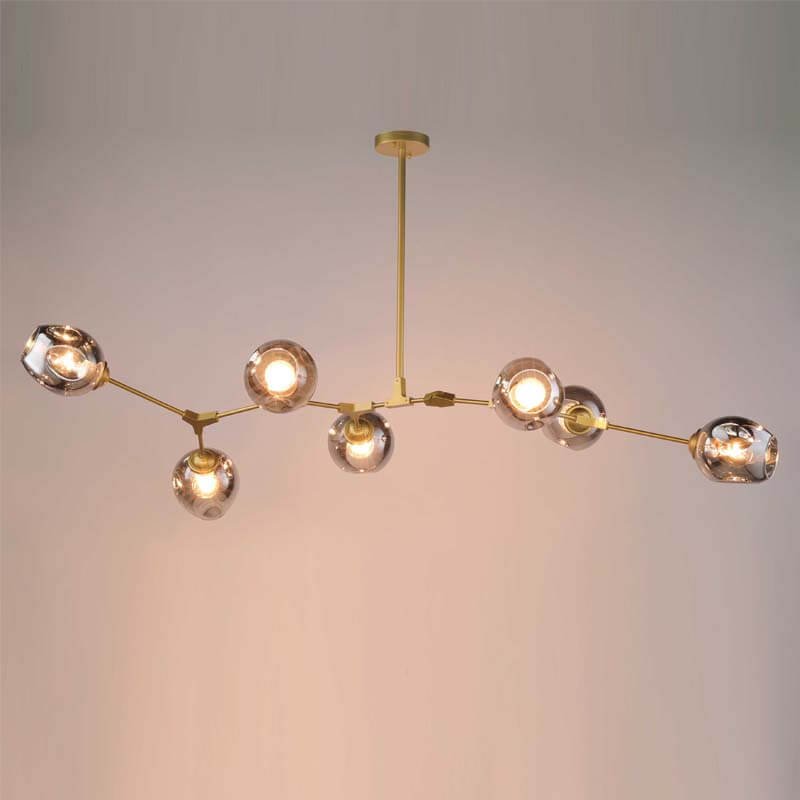 Đèn thả bàn ăn TVN558 7 tay dài 150cm cao 75cm