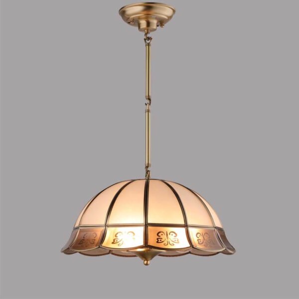 Đèn thả đồng nguyên chất TVN584 chụp thủy tinh Ø40cm cao 35cm
