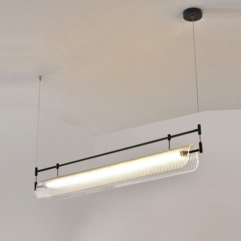 Đèn thả bàn ăn TVN670 hợp kim sơn đen dài 120cm