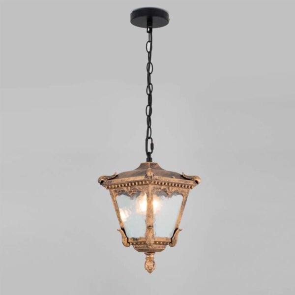 Đèn thả quán cà phê TVN712 hợp kim sơn vàng chao thủy tinh 18 x 18 x 22cm