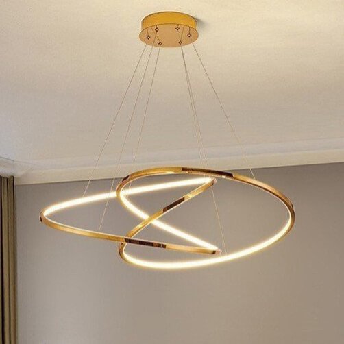 Đèn thả vòng tròn TVN728 hợp kim mạ vàng 60 x 90cm