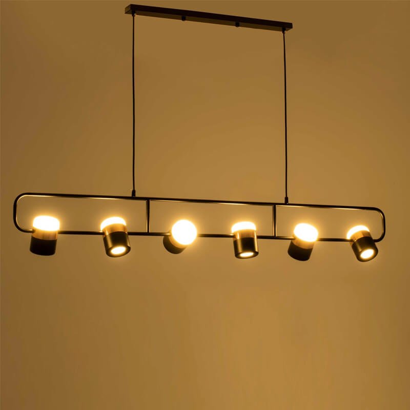 Đèn thả bàn ăn TVN731 hợp kim sơn đen xi mạ hồng dài 135cm x cao 100cm