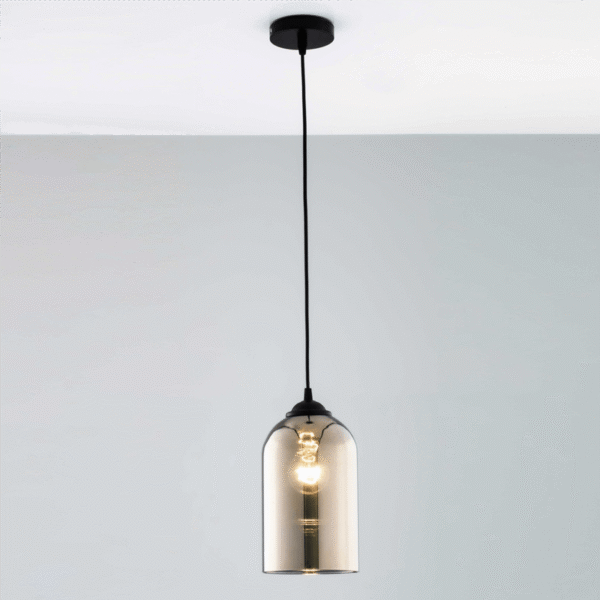Đèn thả bàn ăn TVN766 thủy tinh xám Ø14cm x cao 28cm
