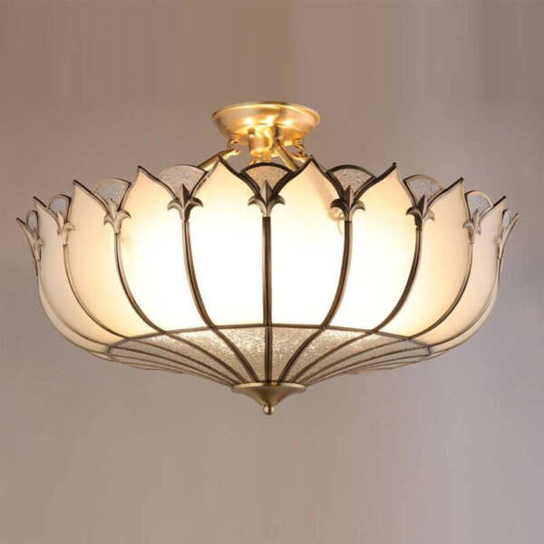 Đèn thả đồng nguyên chất TVN800 chao thủy tinh Ø50cm