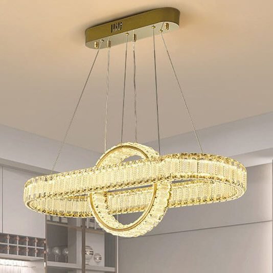 Đèn thả vòng tròn TVN820 hợp kim mạ vàng pha lê K9 Ø80cm x cao 40cm