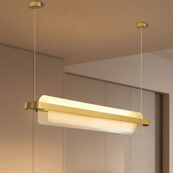 Đèn thả bàn ăn TVN924 hợp kim mạ vàng mica dài 120cm