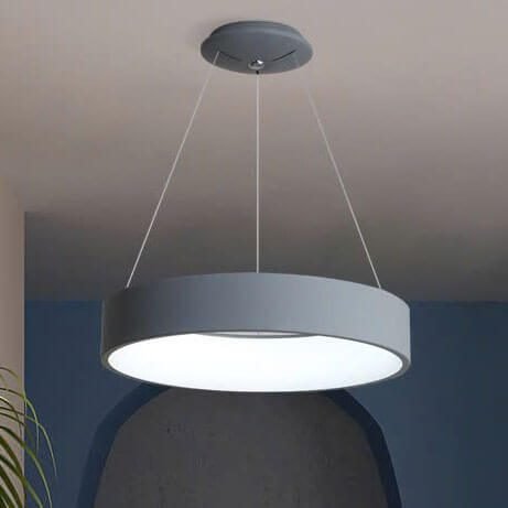 Đèn thả vòng tròn TVN935 hợp kim sơn xám Ø45cm