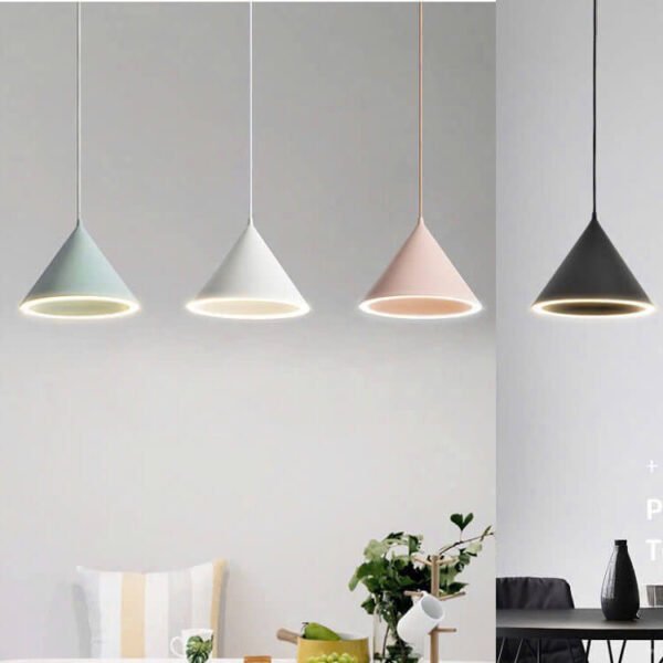 Đèn thả bàn ăn TVN943 hợp kim sơn trắng xanh hồng đen Ø25cm x cao 23cm